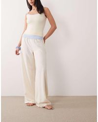 ASOS - Linen Blend Shirred Waist Pull On Trouser - Lyst