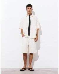 Pull&Bear - Bermuda classique en jean - beige - Lyst