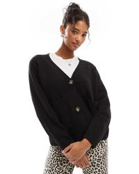 Vero Moda - Boxy Knitted Cardigan With Pockets - Lyst