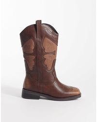 Glamorous - Square Toe Western Knee Boots - Lyst
