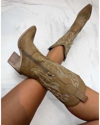 GIA STUDIOS - Narrow Fit Cowboy Western Ankle Boots - Lyst