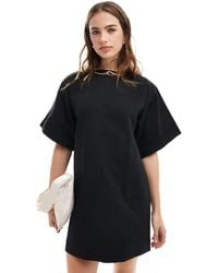 ASOS - Boxy Oversized T-shirt Cotton Twill Mini Dress - Lyst