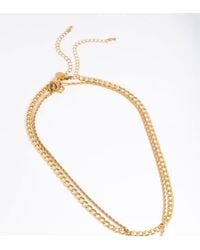 Lovisa - Waterproof Plated Stainless Steel Twist Chain Double Layer Necklace - Lyst