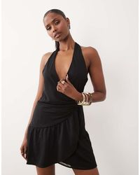 Gina Tricot - Sheer Wrap Mini Dress - Lyst