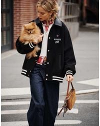 Tommy Hilfiger - Tommy Girl Wool Varsity Jacket With Contrast Collar - Lyst