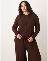 ASOS - Asos design curve – mix & match – gerippte lounge-strickjacke - Lyst