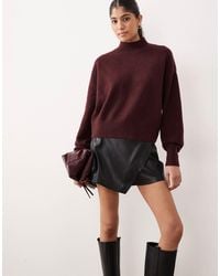 Mango - Mini jupe-short en similicuir - Lyst