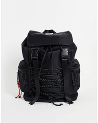 TOPSHOP Oversized Bungee Detail Backpack - Black