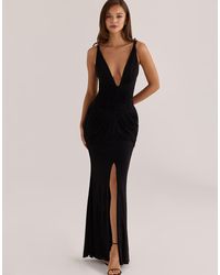 House Of Cb - Tabitha Liquid-Soft Jersey Plunge Maxi Dress - Lyst