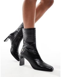 4th & Reckless - Square Toe Heeled Ankle Boots - Lyst