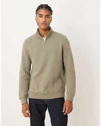 ASOS - Quarter Zip Sweatshirt With Ribbed Collar - Lyst