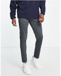 Jack & Jones - Intelligence - pantalon à carreaux en jersey coupe slim - foncé - Lyst
