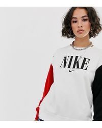 Nike Colourblock Oversied Logo Sweatshirt - White