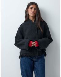 ASOS - Collarless Wool Blend Boucle Jacket - Lyst