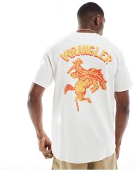 Wrangler - Ruimvallend T-Shirt Met Logo En Rodeo-Print Op De Achterkant - Lyst