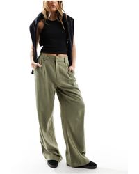ASOS - Wide Leg Dad Trouser With Linen - Lyst