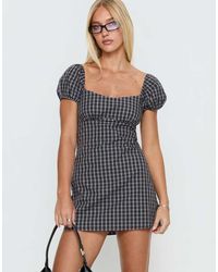 Princess Polly - Sorynna Cotton Puff Sleeve Square Neck Built-in Shorts Mini Dress - Lyst