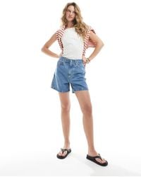 ASOS - Dad Denim Short With Cinch Back - Lyst