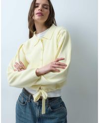 ASOS - Knitted Bow Detail Button Up Cardigan - Lyst