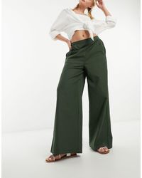 French Connection - Wide Leg Linen Blend Trousers - Lyst