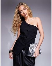 River Island - Asymmetric Denim Waistcoat - Lyst