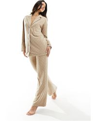 4th & Reckless - Artemis Embossed Logo Cosy Jersey Pyjama Pants - Lyst