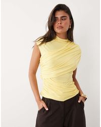 ASOS - Slinky Ruched Drape Detail Top - Lyst