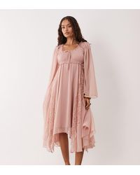 Miss Selfridge - Chiffon Boho Hanky Hem Midi Dress - Lyst