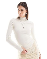 Free People - Roll Neck Cropped Long Sleeve Top - Lyst