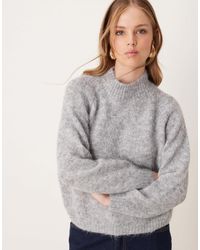 Jdy - High Neck Textured Knitted Jumper - Lyst
