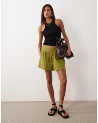 ASOS - Linen Look Pull On Shorts - Lyst