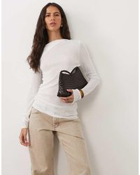 ASOS - Fine Knit Off The Shoulder Ruched Top - Lyst