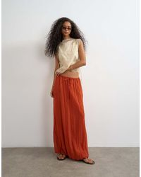 TOPSHOP - Tie Detail Crinkle Bubble Hem Maxi Skirt - Lyst