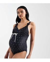 Mama.licious - Mamalicious Maternity Tie-front Swimsuit With Nursing Clip Function - Lyst