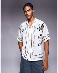 River Island - Floral Embroidered Shirt - Lyst