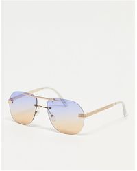 ASOS – rahmenlose retro-pilotensonnenbrille mit ombré-gläsern - Mehrfarbig