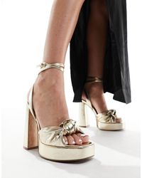 ASOS - Nikita Knotted Platform Block Heel Sandals - Lyst