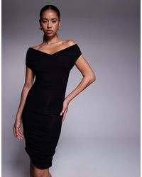 ASOS - Ruched Off The Shoulder Mini Dress - Lyst