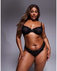 ASOS - Asos Design Curve Amber Lace & Mesh Underwired Bra - Lyst