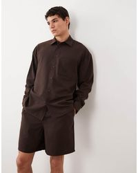 New Look - Camicia A Maniche Lunghe Oversize Effetto Lino - Lyst