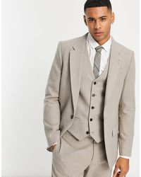 River Island - Slim Flannel Suit Jacket - Lyst