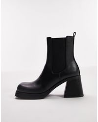TOPSHOP - Bay Square Toe Heeled Chelsea Boot - Lyst