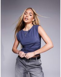 ASOS - Top Sinuoso Doppio Strato Con Arricciatura Laterale - Lyst