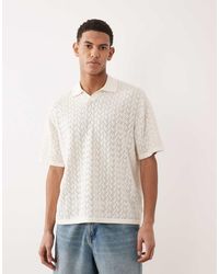 Jack & Jones - Split Neck Polo Crochet Knit - Lyst