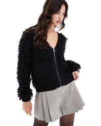 Brave Soul - Gebreid Vest Met Lusjes En Rits - Lyst