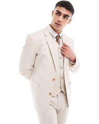ASOS - Slim Linen Blend Suit Jacket - Lyst