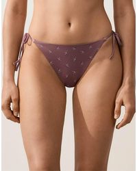 Oysho - Medium-coverage Bandana-print Tie Bikini Briefs - Lyst