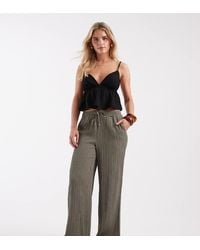 Only Petite - Broek Met Wijde Pijpen En Kreukeltextuur - Lyst
