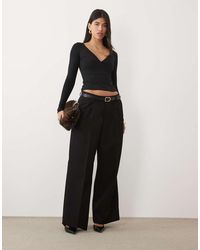 Oh Polly - Plunge V-neck Long Sleeve Top - Lyst