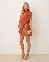 ASOS - – hochgeschlossenes, drapiertes, asymmetrisches minikleid - Lyst